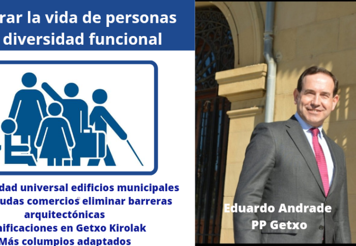 El PP de Getxo propone adoptar medidas concretas que mejoren la calidad de vida de las personas con diversidad funcional