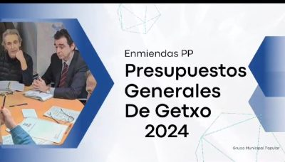 El PP de Getxo presenta 16 enmiendas parciales a los Presupuestos por un importe de 7.440.000 euros